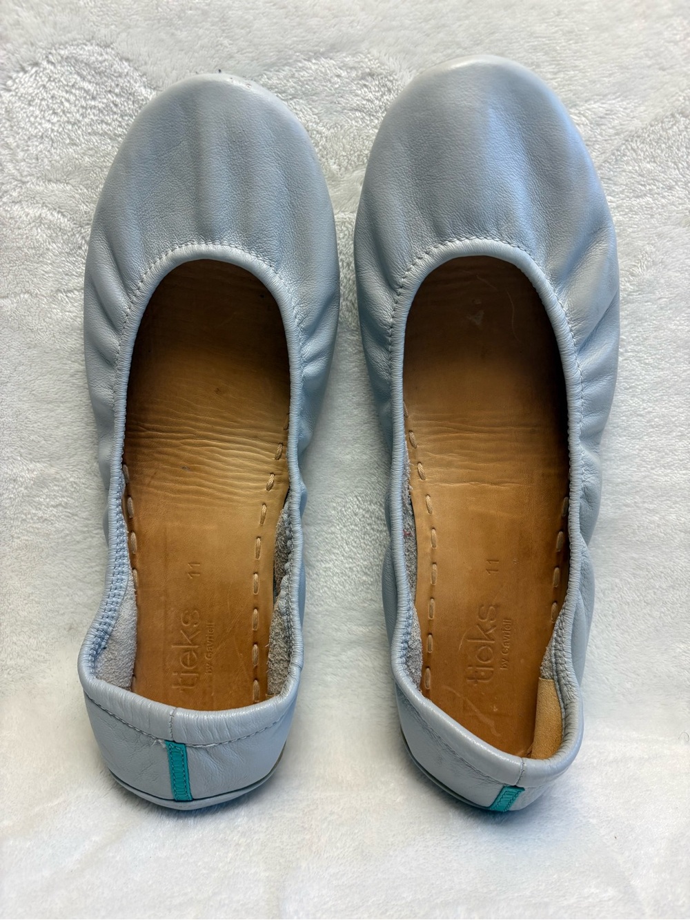 Tieks by Gavrieli Feather Gray  Foldable Leather Ballet Flats Women's Size 11